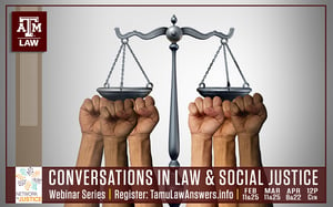 law and social justice webinar series flyer