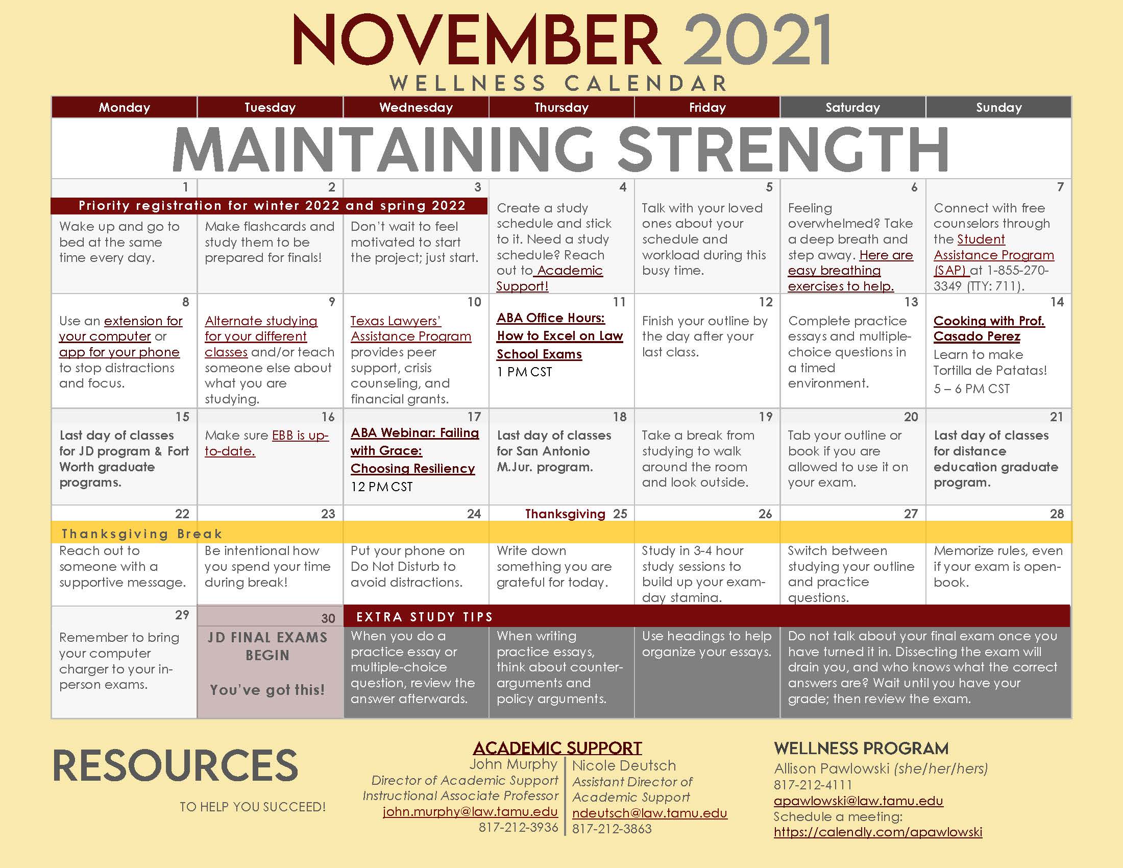 2021-November Wellness Calendar