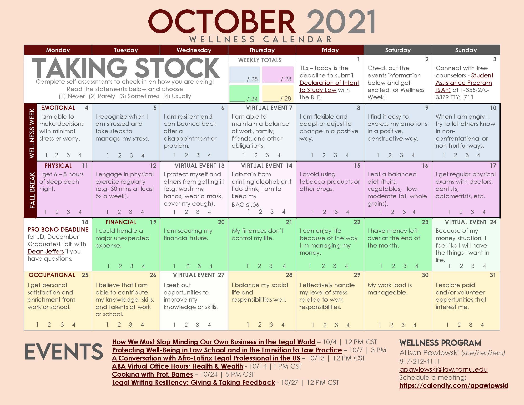 2021-October Wellness Calendar