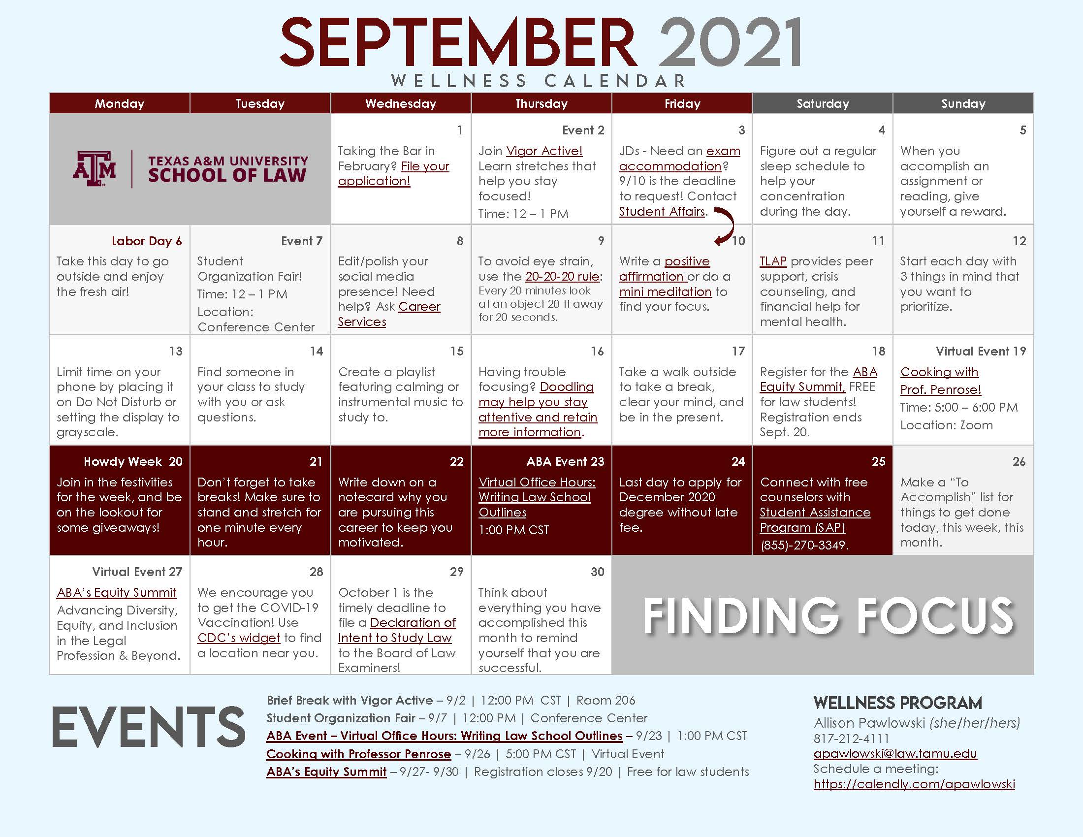2021-September Wellness Calendar