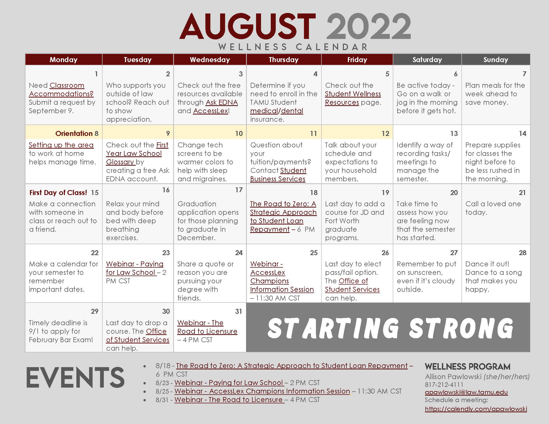 2022-August Wellness Calendar