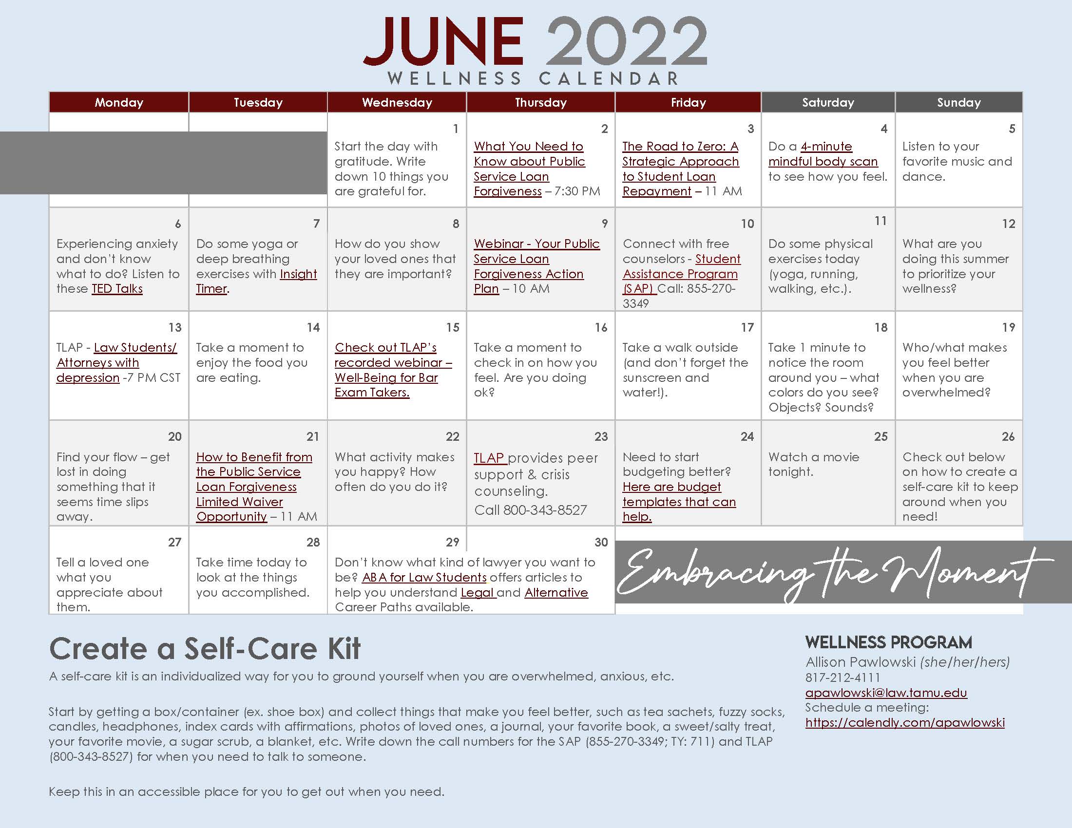 2022-June Wellness Calendar